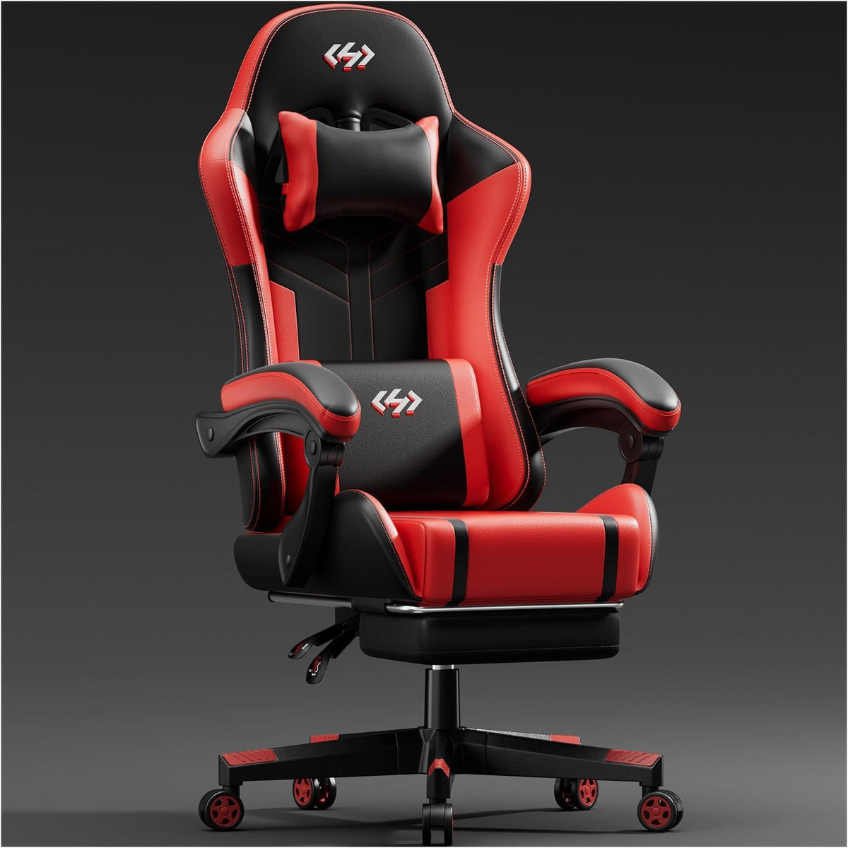 Ergonomischer Gaming Stuhl mit Komfortpolsterung, Schwarz-Rot