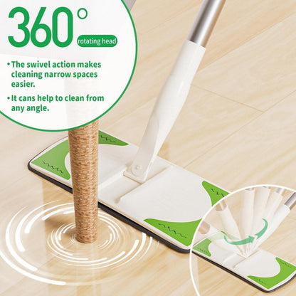 2-in-1 Kehrmaschine Mop Set mit 40 trockenen & 6 feuchten Tüchern