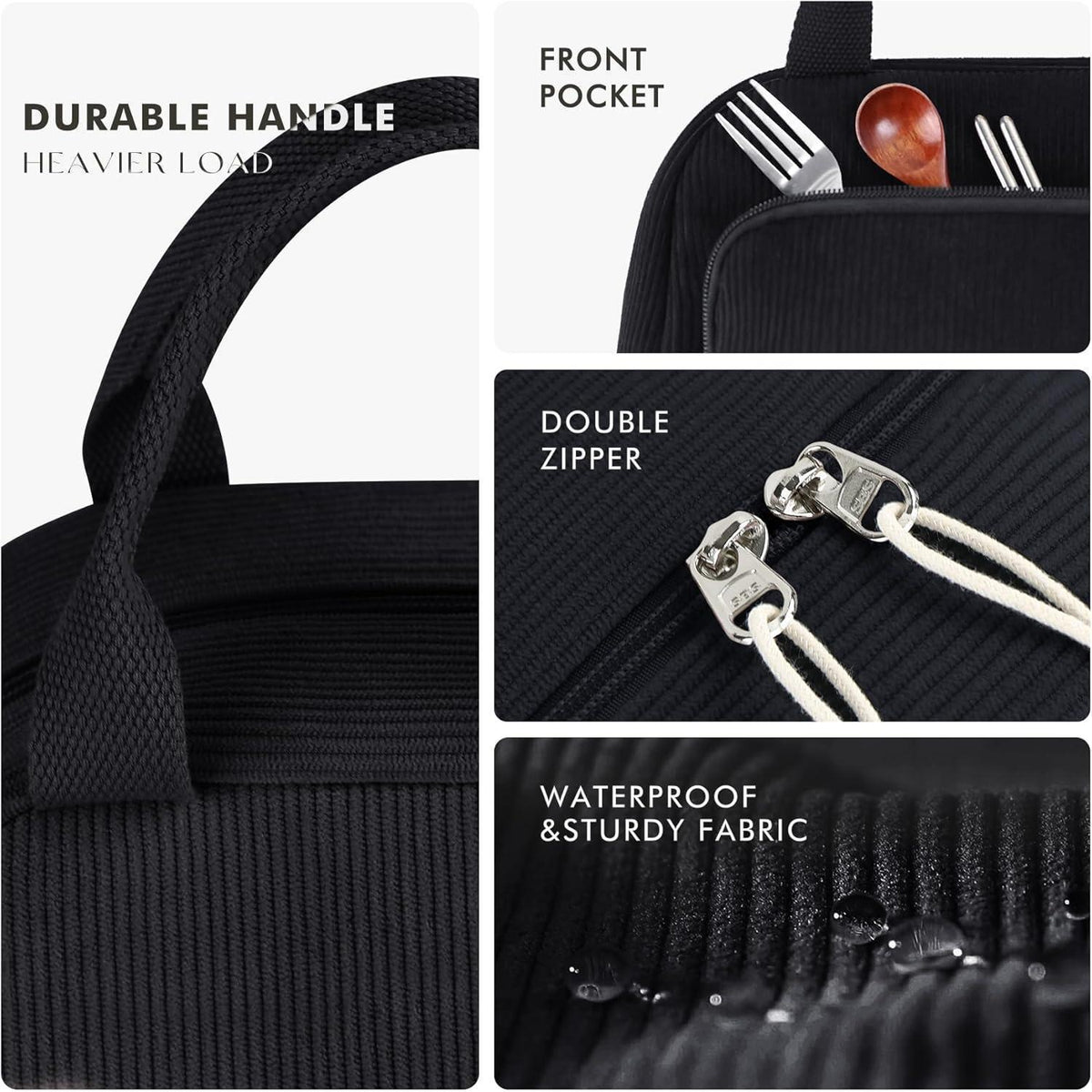 Isolierte Lunchtasche für Damen & Herren – Schwarz