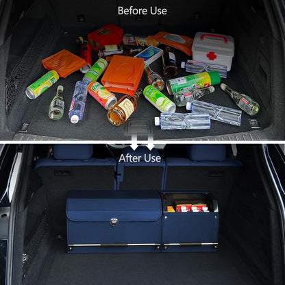 Auto Kofferraum Organizer mit Deckel & Griff – Blau
