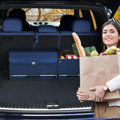Auto Kofferraum Organizer mit Deckel & Griff – Blau
