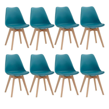 8 Esszimmerstühle Nordic Dunkelgrün – Massivholz Buche