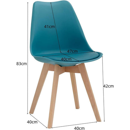 8 Esszimmerstühle Nordic Dunkelgrün – Massivholz Buche
