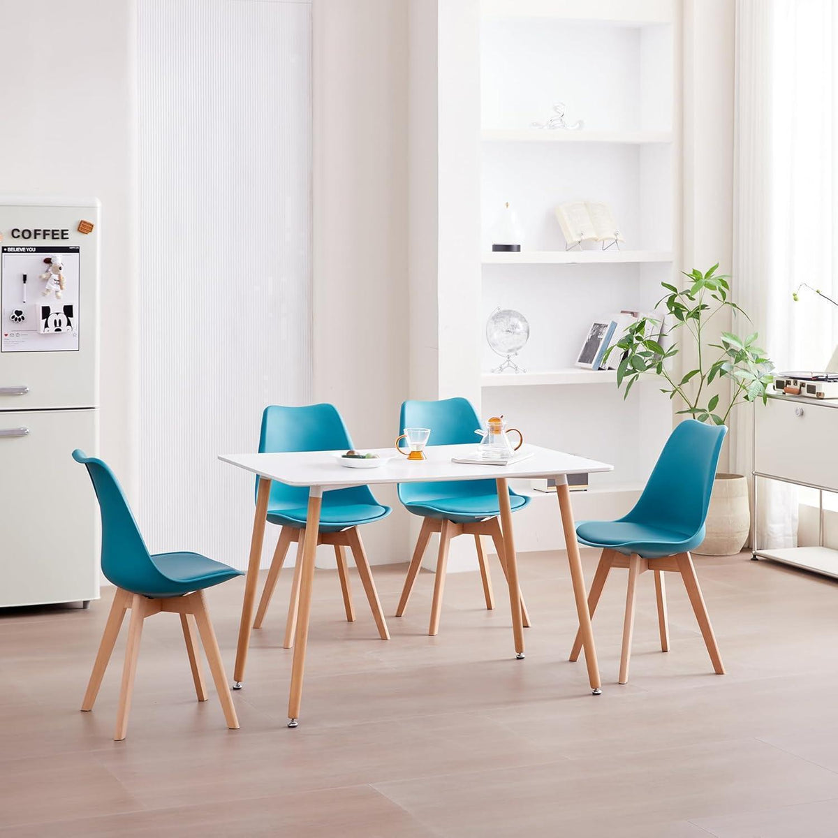8 Esszimmerstühle Nordic Dunkelgrün – Massivholz Buche