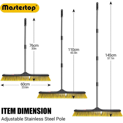 MASTERTOP Großer Straßenbesen 60cm für Terrasse und Garten
