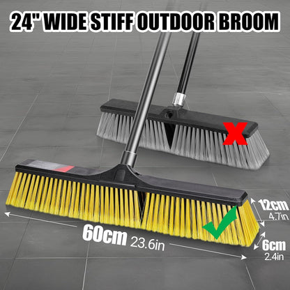 Besen mit stiel | Großer Straßenbesen 60cm | Abnehmbar Industriebesen