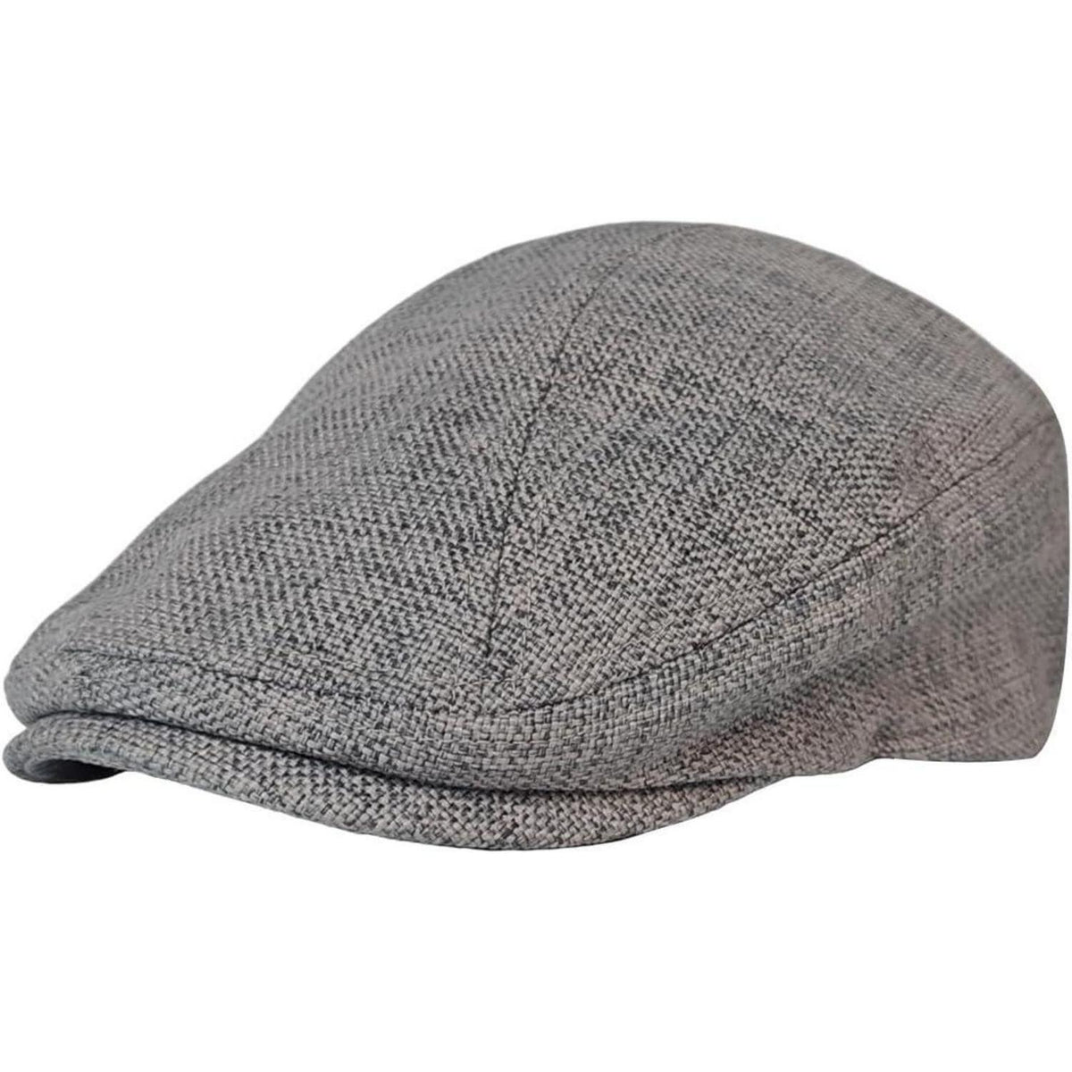 Schiebermütze Herren Baumwolle Leinen Grau - Gatsby Flatcap Newsboy Cap