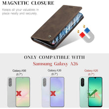 Klapphülle für Samsung Galaxy A26 5G mit Kartenfach und Ständer - Kaffee in Lederoptik