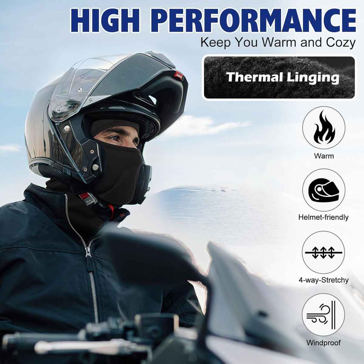 Sturmhaube Winter Warm Fleecegefüttert für Herren Damen