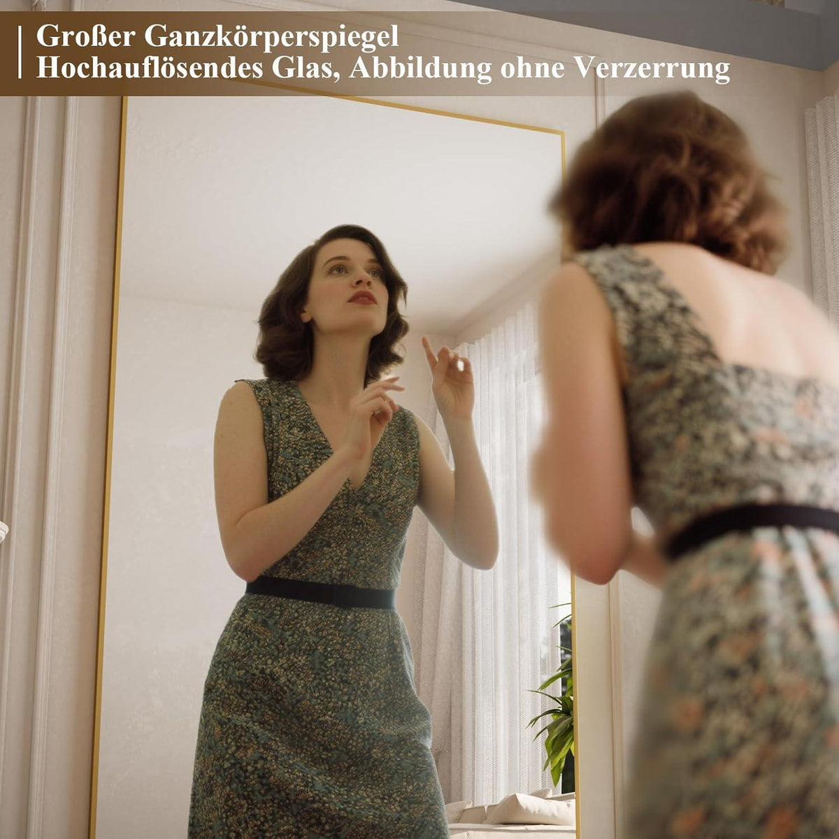 Großer Ganzkörperspiegel 102x218 cm – Stand- & Wandspiegel Gold