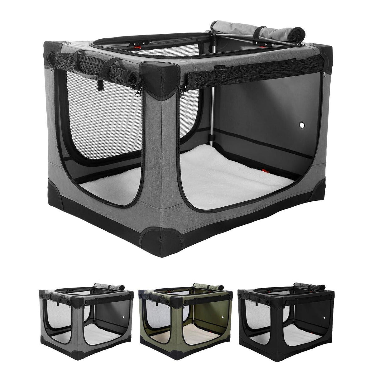 Faltbare Hundebox für mittelgroße Hunde – Grau, 76x54x54cm