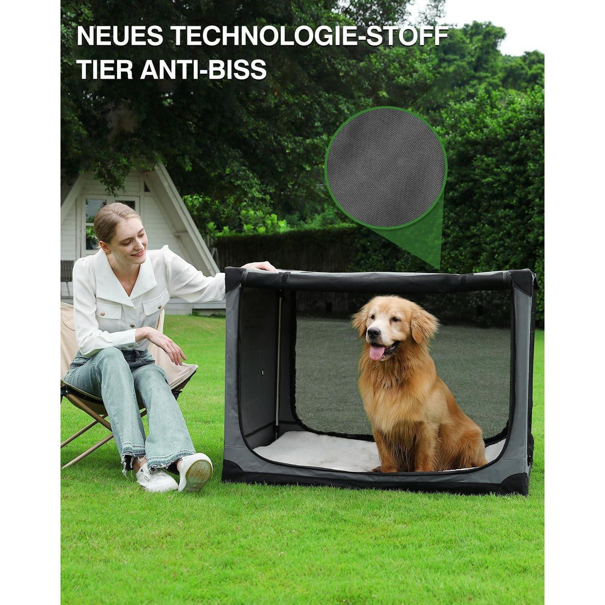 Faltbare Hundebox für mittelgroße Hunde – Grau, 76x54x54cm