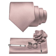 Herren Krawatten-Set Roségold: Krawatte, Einstecktuch & Accessoires