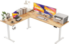 Höhenverstellbarer L-förmiger Schreibtisch 190x155 cm elektrisch