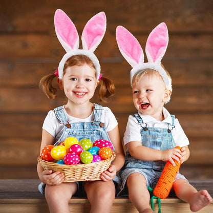 2er Set rosa Hasenohren Haarreif Damen Baby Plüsch Stirnbänder Ostern