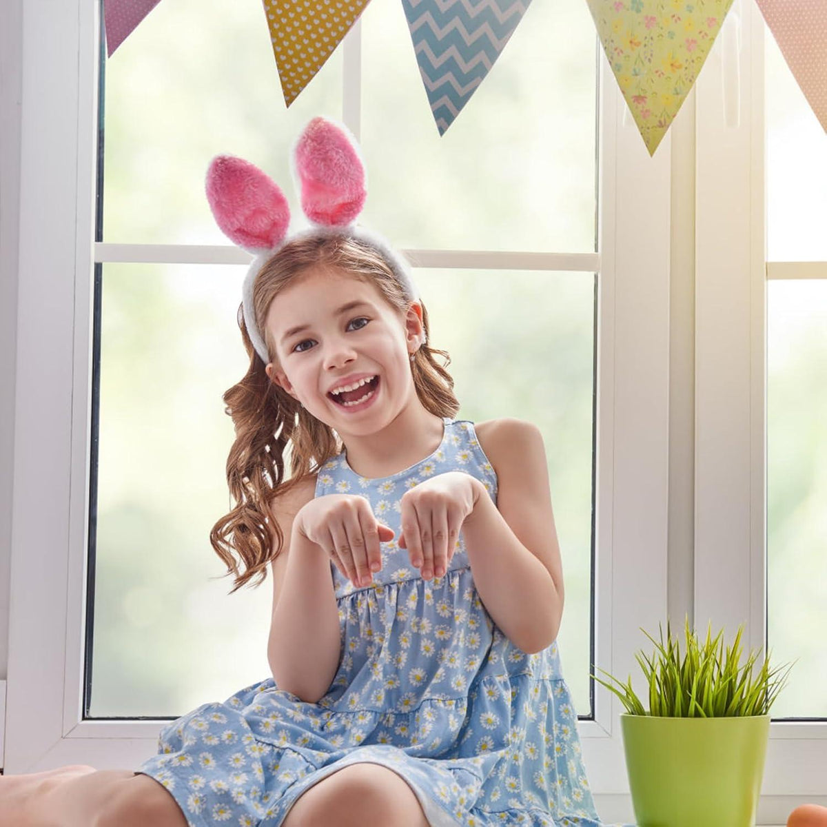 2 Stück Hasenohren Kostüme Haarreif Damen Plüsch Stirnbänder Ostern