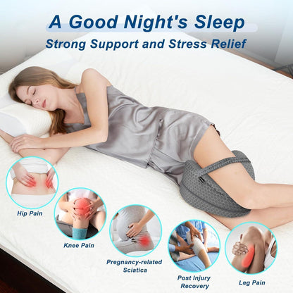 Ergonomisches Kniekissen Memory Foam Seitenschläfer Kissen Grau