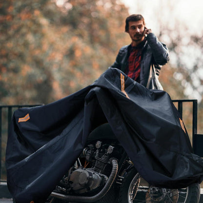 Motorradabdeckung 300D Orange 2XL wasserdicht winddicht reflektierend