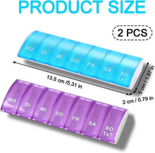 2er Set Pillendose 7 Tage für Vitamine und