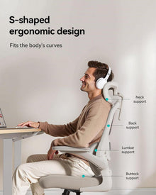 Ergonomischer Bürostuhl mit Verstellbarer Lendenstütze und