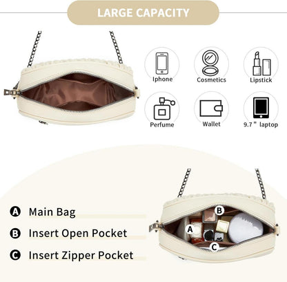 Damen Umhängetasche Crossbody Bag handtasche mittelgroß Goldene