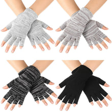 Fingerlose Handschuhe 4 Paar Thermo Strickhandschuhe Winter Damen Herren