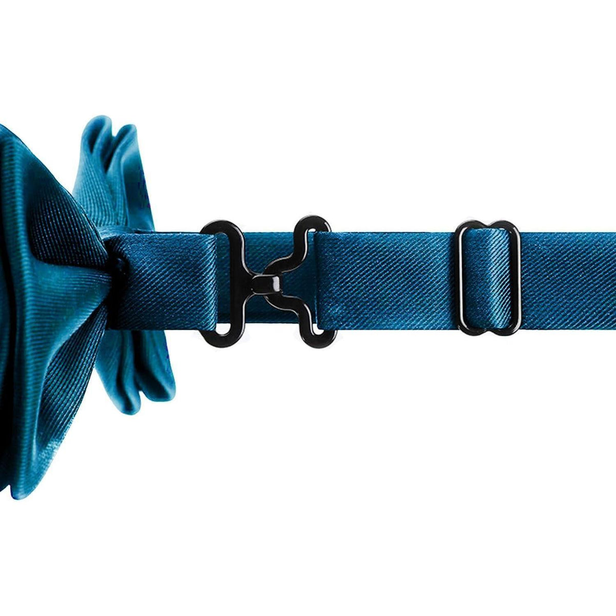 Herren Fliege Set Stahlblau mit Einstecktuch & Manschettenknöpfen