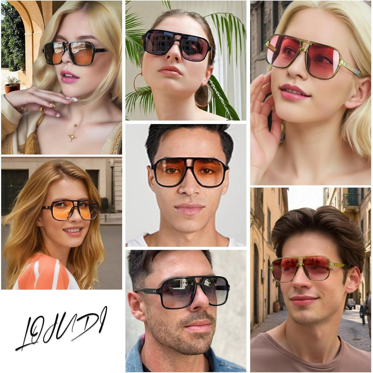 Retro Pilotenbrille Damen Herren - 70er Jahre Vintage Sonnenbrille
