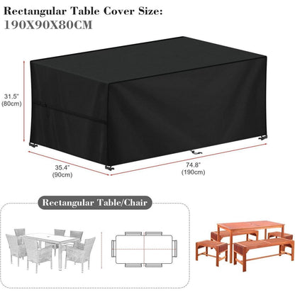 Wasserdichte Gartenmöbel Abdeckhaube 420D Oxford, 190x90x80cm
