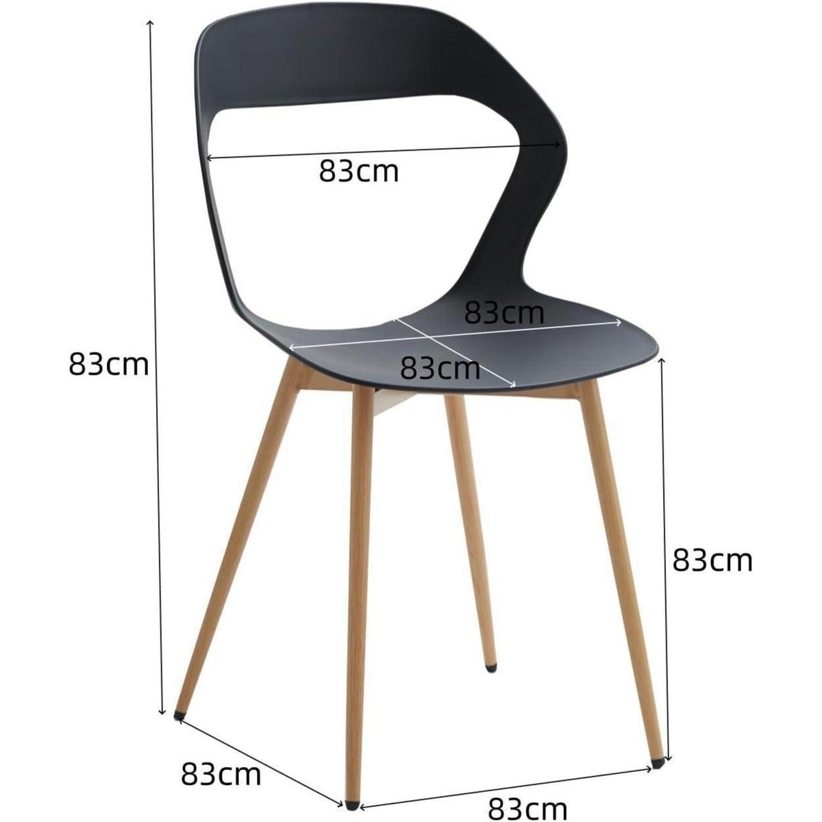 8er Set Nordische Esszimmerstühle mit Metallbeinen & Hohlrücken