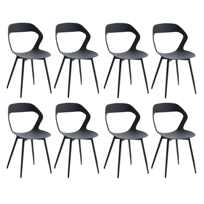 8er Set Nordische Esszimmerstühle mit Metallbeinen & Hohlrücken