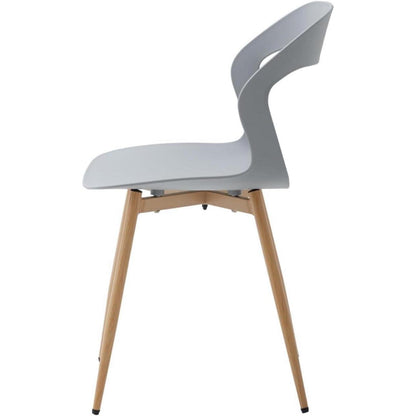 8er Set Nordische Esszimmerstühle mit Metallbeinen & Hohlrücken