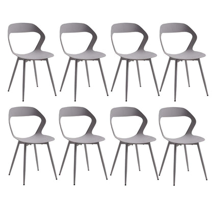 8er Set Nordische Esszimmerstühle mit Metallbeinen – Grau