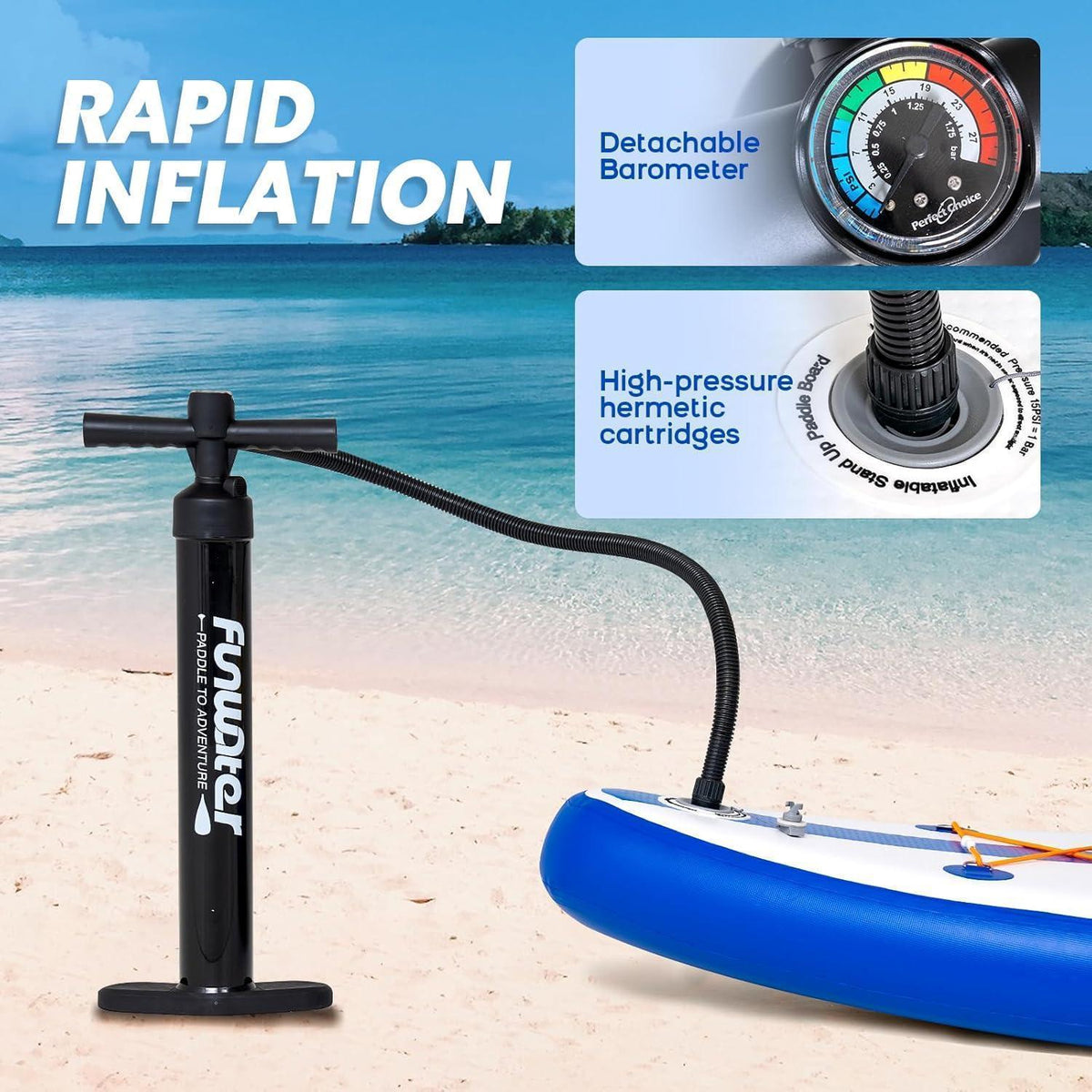 Aufblasbares SUP Board Manta Dunkelblau mit Zubehör