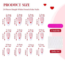 24 Stück Weiße Französische Künstliche Press On Nails Set