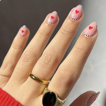 24 Stück Mandelförmige French Tip Press-On Nägel mit Zebra-Streifen