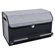 Kofferraum Organizer mit Deckel & Griff - 45L Grau in Lederoptik