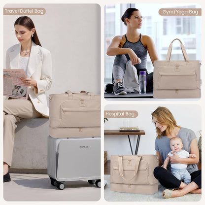 Damen Reisetasche 45L Sporttasche Weekender Travel Bag Gym Handgepäck