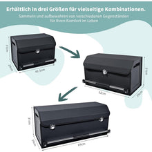 Auto Kofferraum Organizer mit Deckel aus Nappa Leder – 37L Schwarz