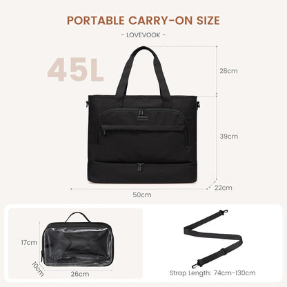45L Reisetasche Damen Sporttasche Weekender Travel Bag Gym
