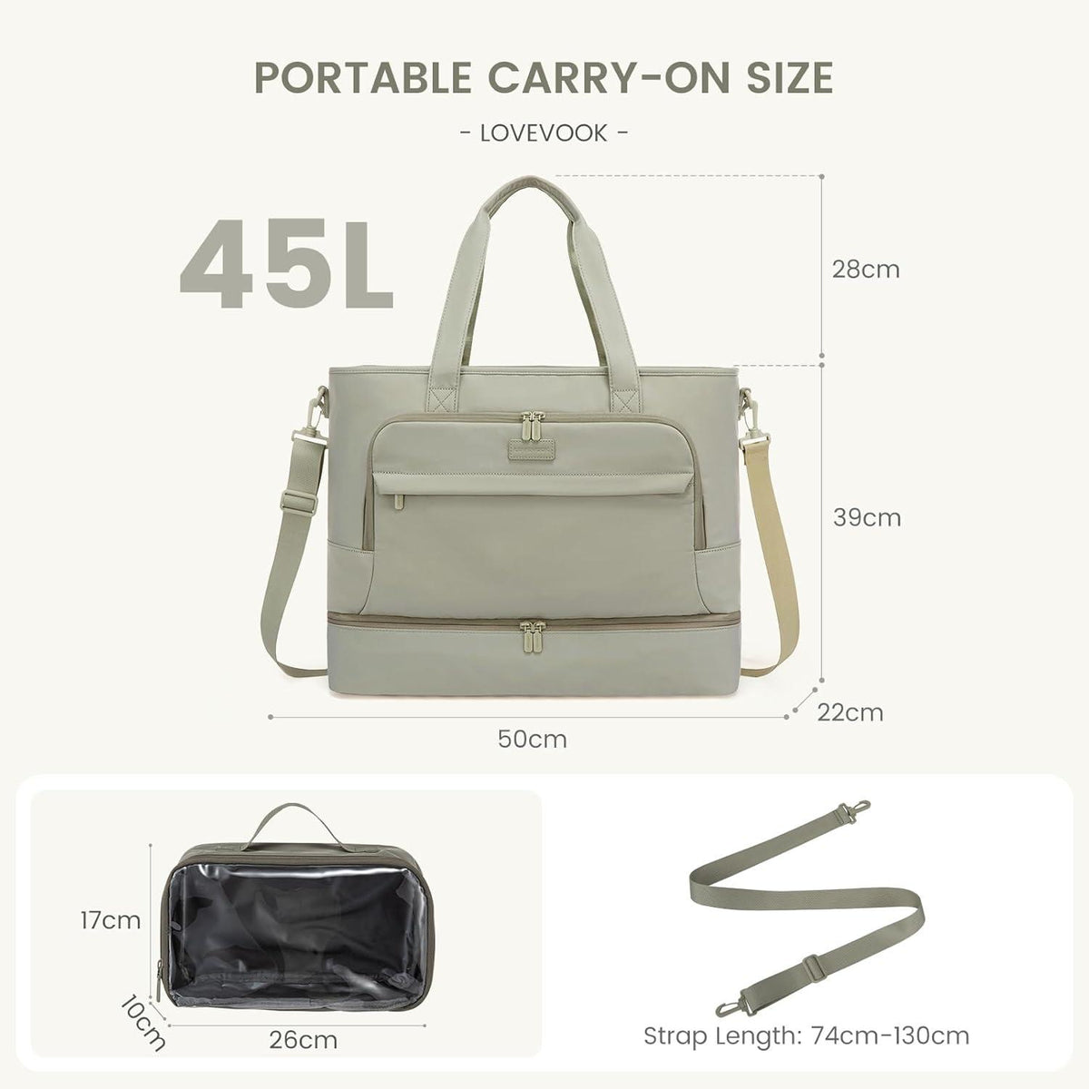 Sporttasche 45L Reisetasche Weekender mit Schuhfach