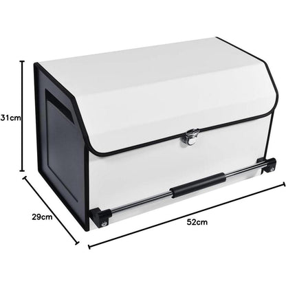 Auto Kofferraum Organizer 45L mit Deckel & Griff in Lederoptik