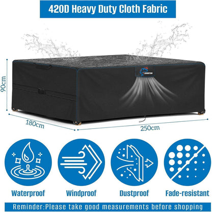Gartenmöbel Abdeckhaube 420D Oxford Rip-Proof wasserdicht 250x180x90cm