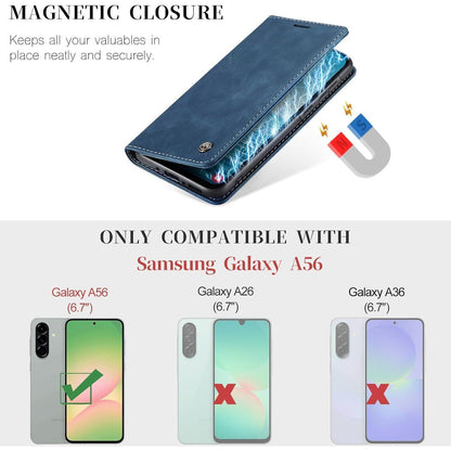 Handyhülle Klappbar für Samsung Galaxy A56 5G Blau in Lederoptik