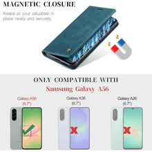 Handyhülle Klappbar für Samsung Galaxy A56 5G Blaugrün in Lederoptik