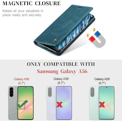 Handyhülle Klappbar für Samsung Galaxy A56 5G Blaugrün in Lederoptik