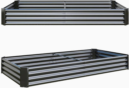 Hochbeet-Set Metall Pflanzbeet 232x113x30 Gemüse Blumen Sukkulenten