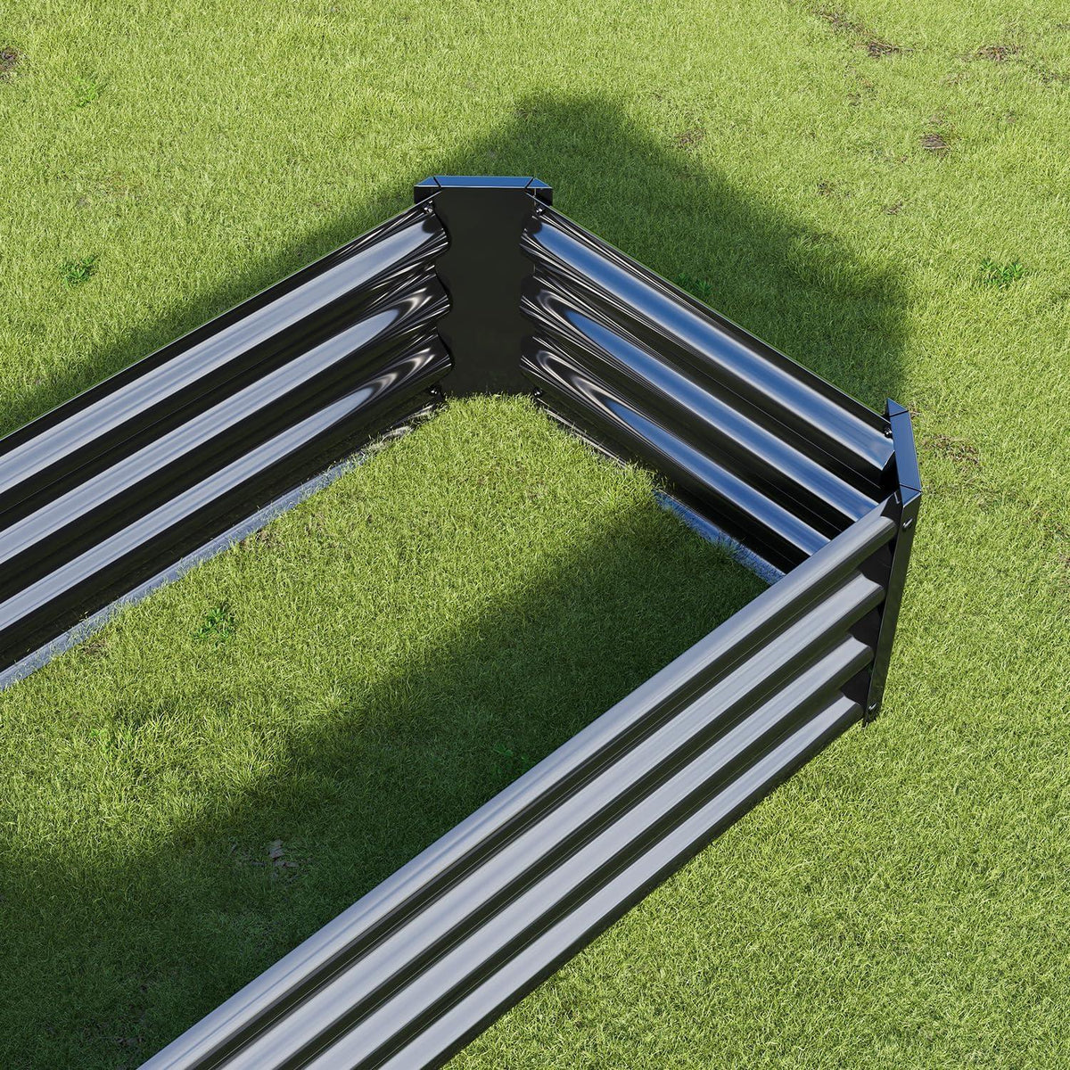 VERFARM Hochbeet aus Verzinktem Metall 120x60x30 cm Schwarz