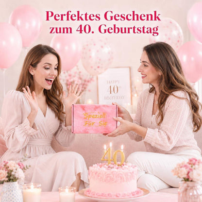 40. Geburtstag Geschenkset für Frauen mit Windlicht & Kerze