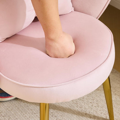 Samt Sessel mit Fußstütze, Rosa Blütenlehne